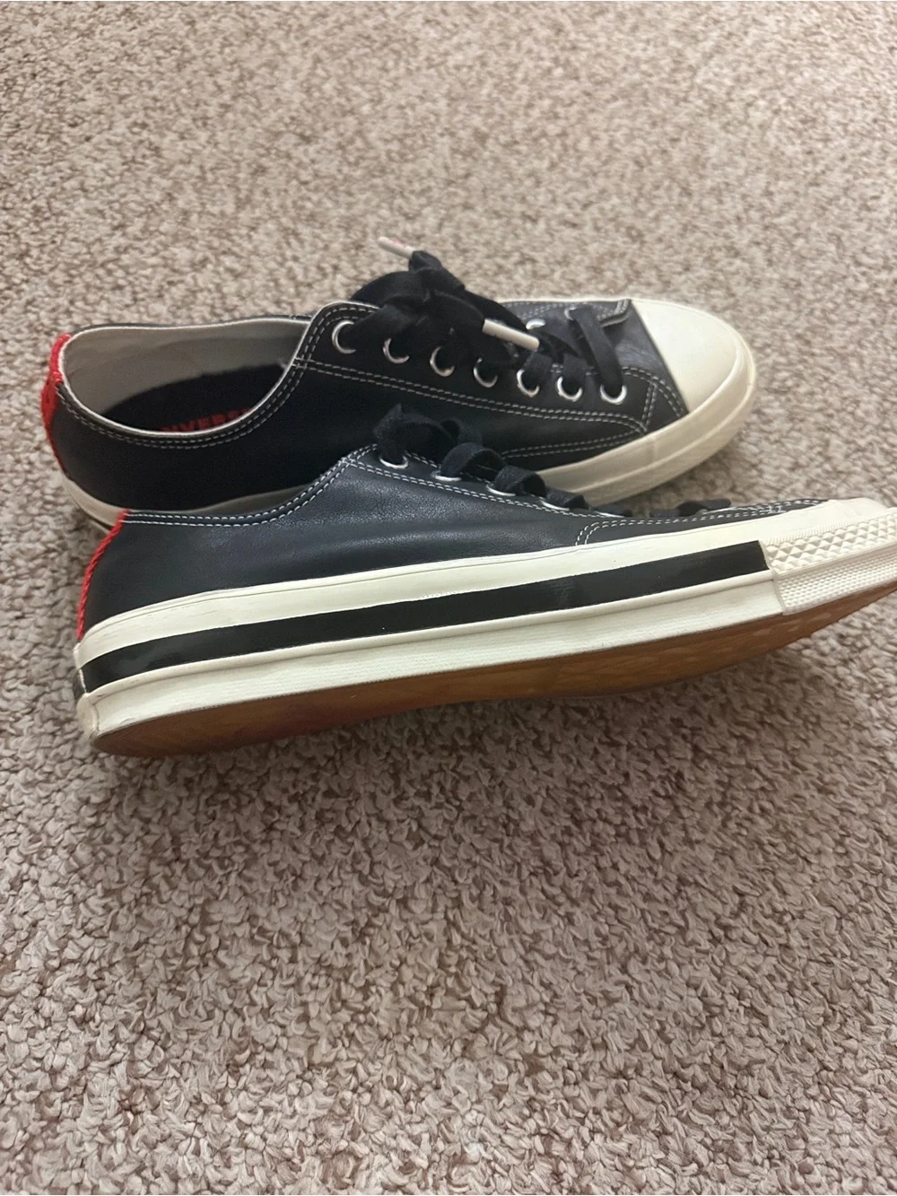 Converse Chuck Taylor KASINA Black Sneakers with Red Heel Tab - Picture 6 of 11
